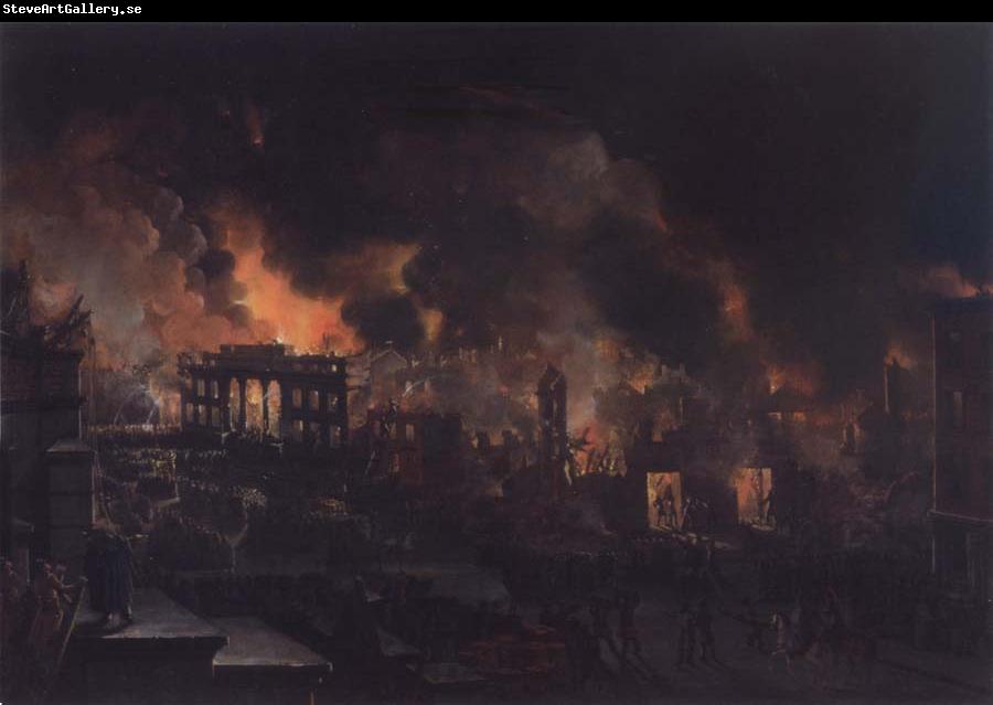 Nicolino V. Calyo Great Fire of New York as Seen From the Bank of America